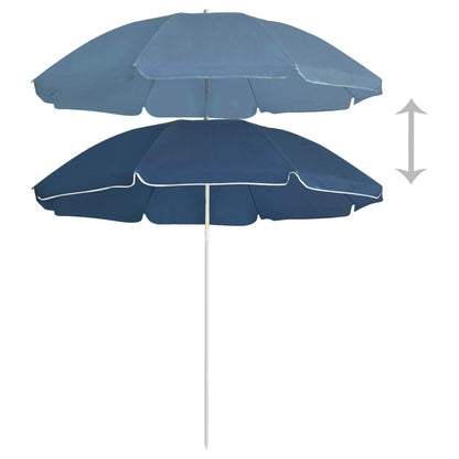 Ombrellone da Giardino con Palo in Acciaio Blu 180 cm
