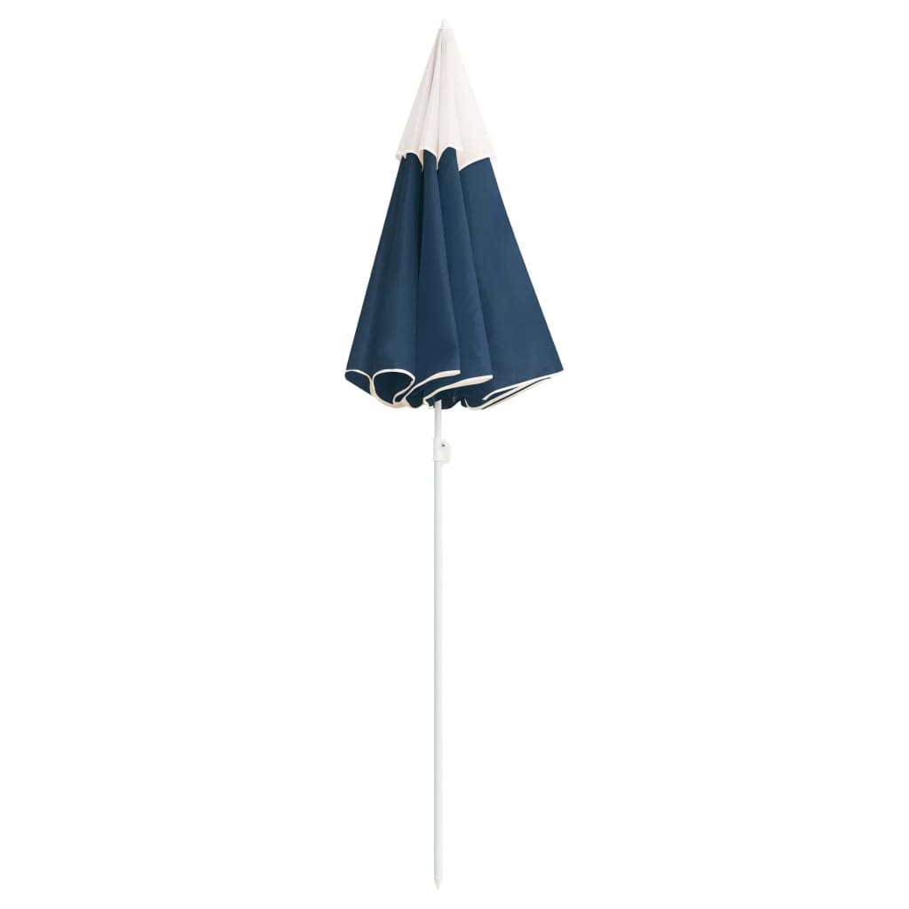 Ombrellone da Giardino con Palo in Acciaio Blu 180 cm