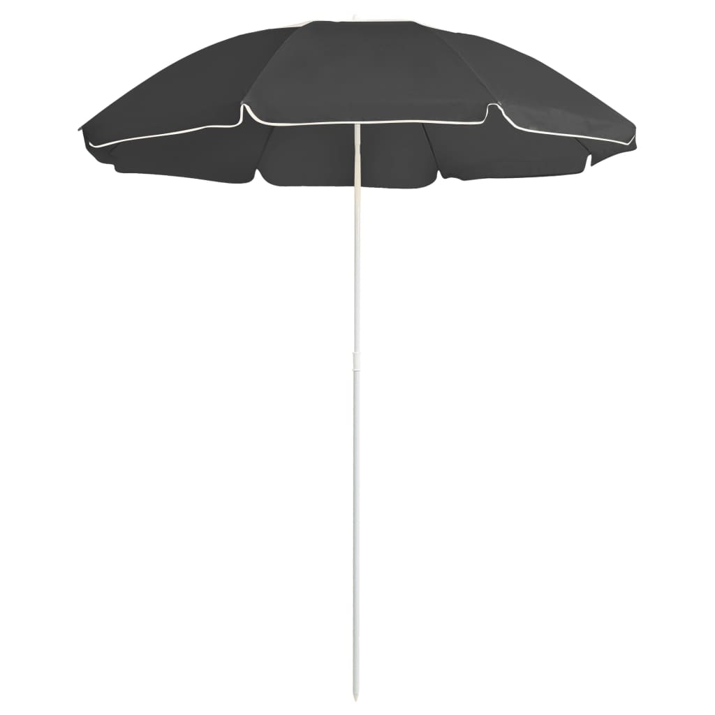 Ombrellone Giardino con Palo in Acciaio Antracite 180 cm
