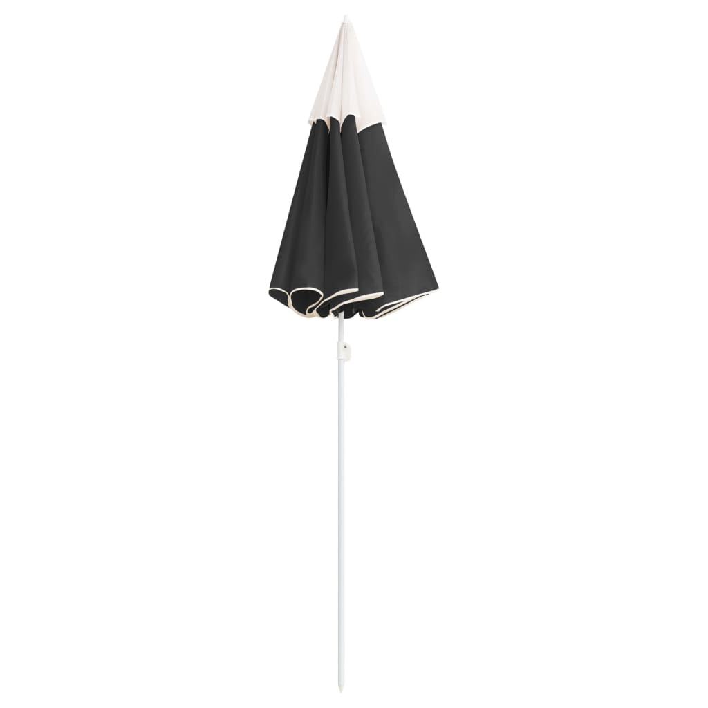 Ombrellone Giardino con Palo in Acciaio Antracite 180 cm