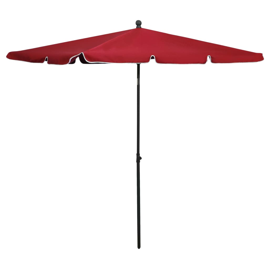 Ombrellone da Giardino con Palo 210x140 cm Rosso BordÃ²