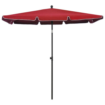Ombrellone da Giardino con Palo 210x140 cm Rosso BordÃ²