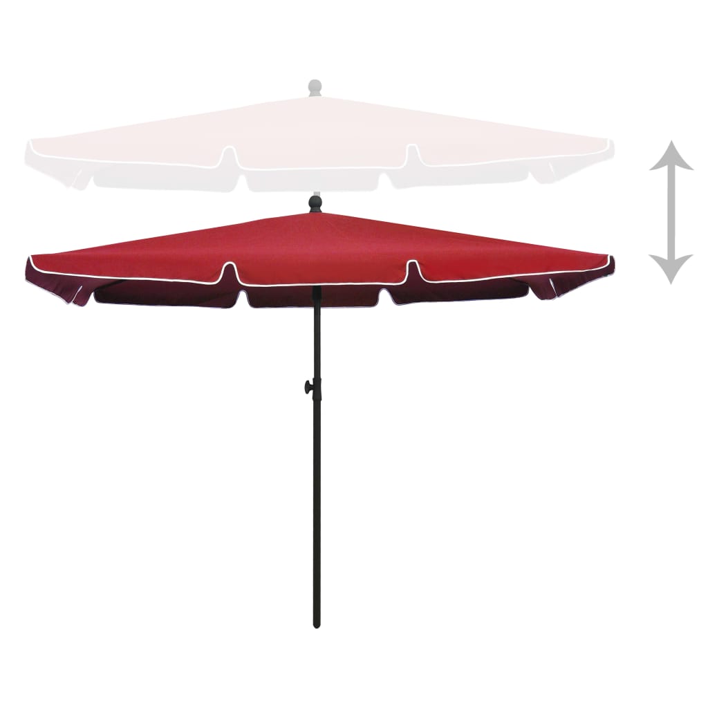 Ombrellone da Giardino con Palo 210x140 cm Rosso BordÃ²