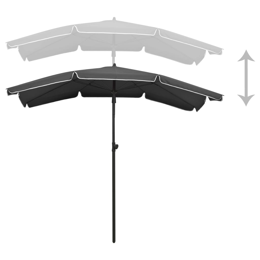 Ombrellone da Giardino con Palo 200x130 cm Antracite