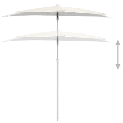 Ombrellone Semicircolare da Giardino con Palo 180x90 cm Sabbia