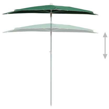 Ombrellone Semicircolare da Giardino con Palo 180x90 cm Verde