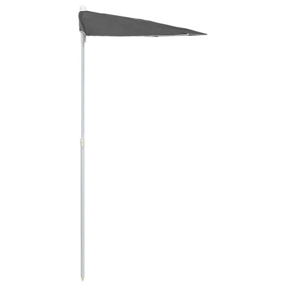 Ombrellone Semicircolare con Palo 180x90 cm Antracite