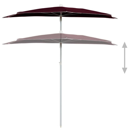 Ombrellone Semicircolare da Giardino con Palo 180x90 cm BordÃ²