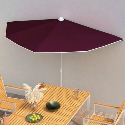 Ombrellone Semicircolare da Giardino con Palo 180x90 cm BordÃ²