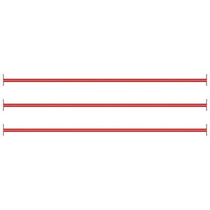 Sbarre da Gioco 3 pz 125 cm in Acciaio Rosso
