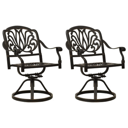 Sedie da Giardino Girevoli 2 pz in Alluminio Pressofuso Bronzo
