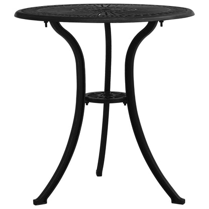 Tavolo da Giardino Nero 62x62x65 cm in Alluminio Pressofuso