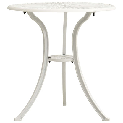 Tavolo da Giardino Bianco 62x62x65 cm in Alluminio Pressofuso