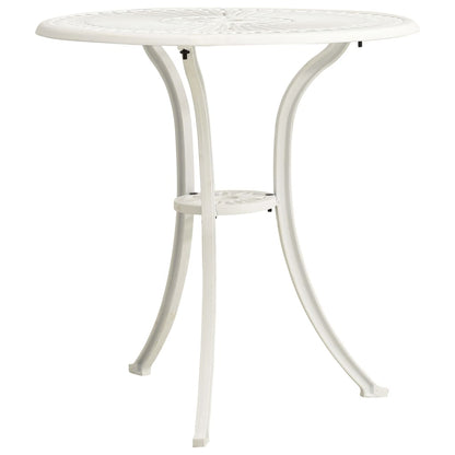 Tavolo da Giardino Bianco 62x62x65 cm in Alluminio Pressofuso