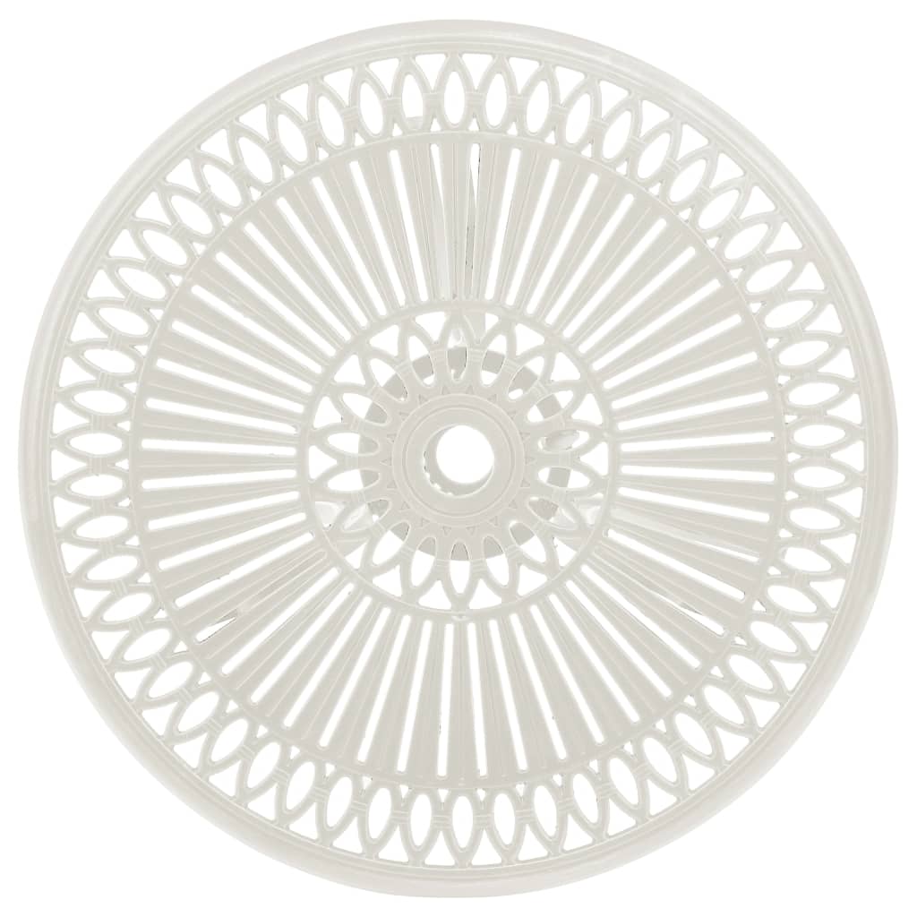 Tavolo da Giardino Bianco 62x62x65 cm in Alluminio Pressofuso