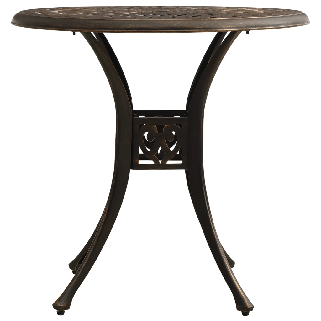 Tavolo da Giardino Bronzo 78x78x72 cm in Alluminio Pressofuso