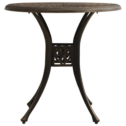 Tavolo da Giardino Bronzo 78x78x72 cm in Alluminio Pressofuso