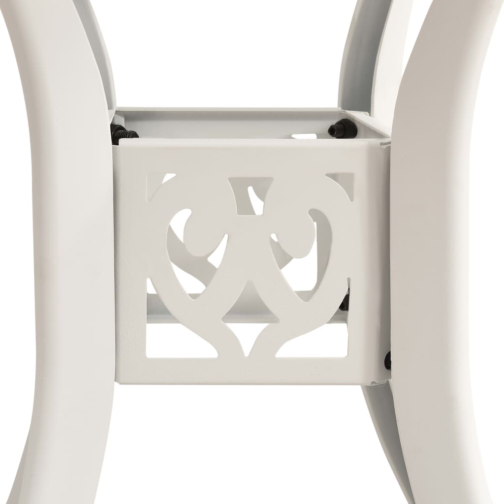 Tavolo da Giardino Bianco 78x78x72 cm in Alluminio Pressofuso
