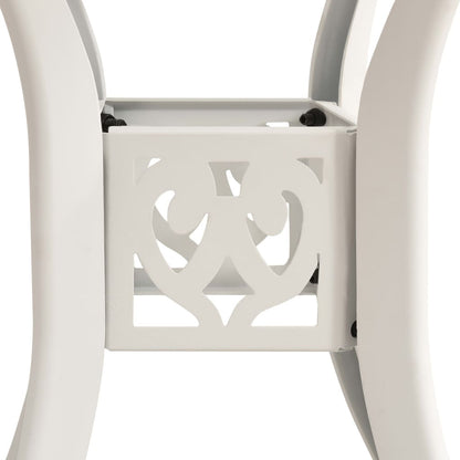 Tavolo da Giardino Bianco 78x78x72 cm in Alluminio Pressofuso