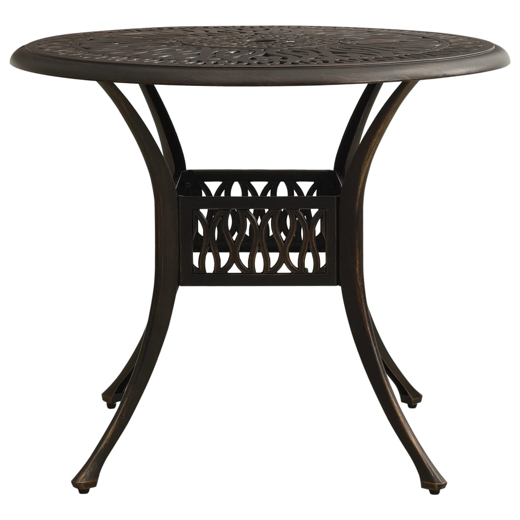 Tavolo da Giardino Bronzo 90x90x74 cm in Alluminio Pressofuso