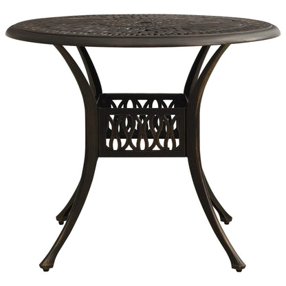 Tavolo da Giardino Bronzo 90x90x74 cm in Alluminio Pressofuso