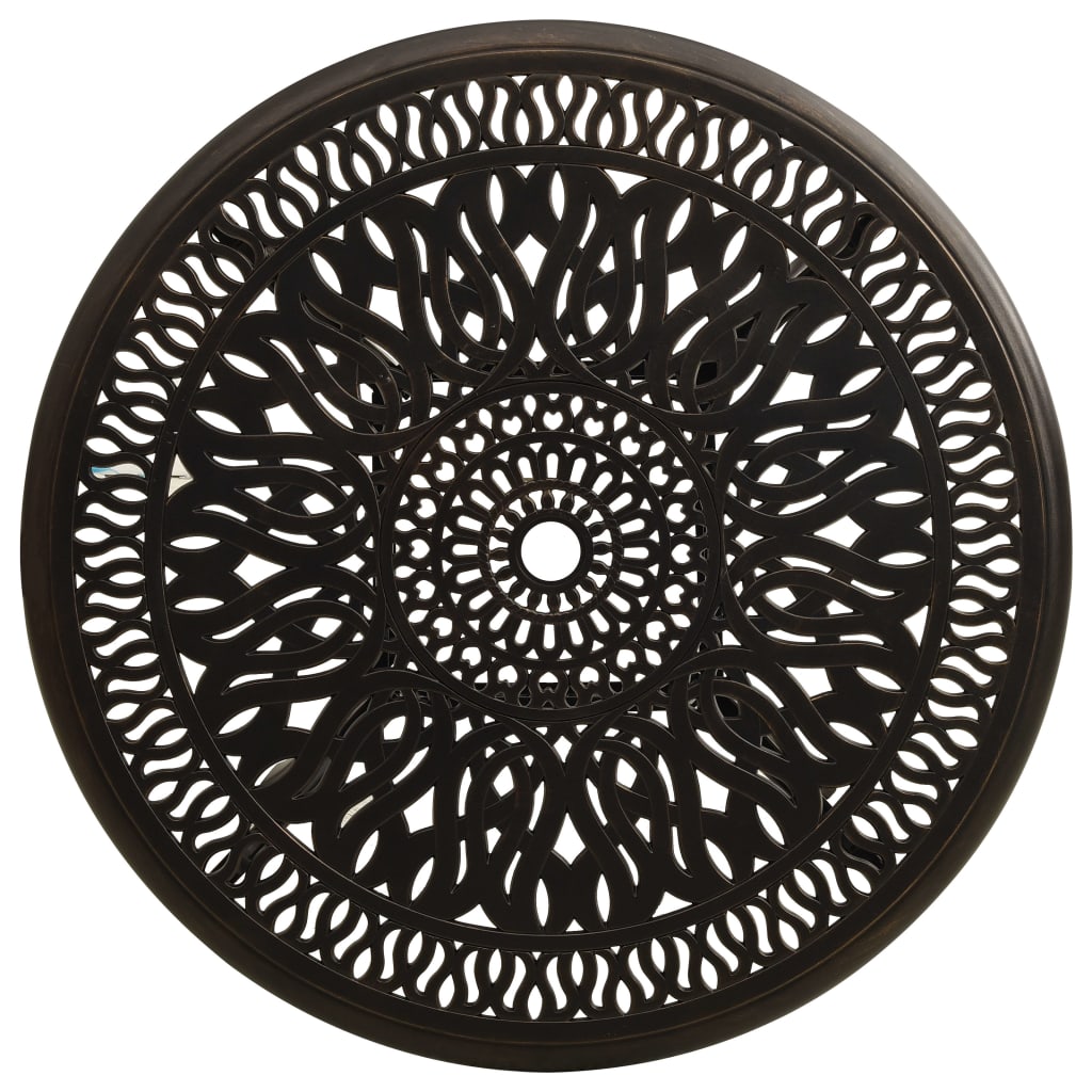 Tavolo da Giardino Bronzo 90x90x74 cm in Alluminio Pressofuso