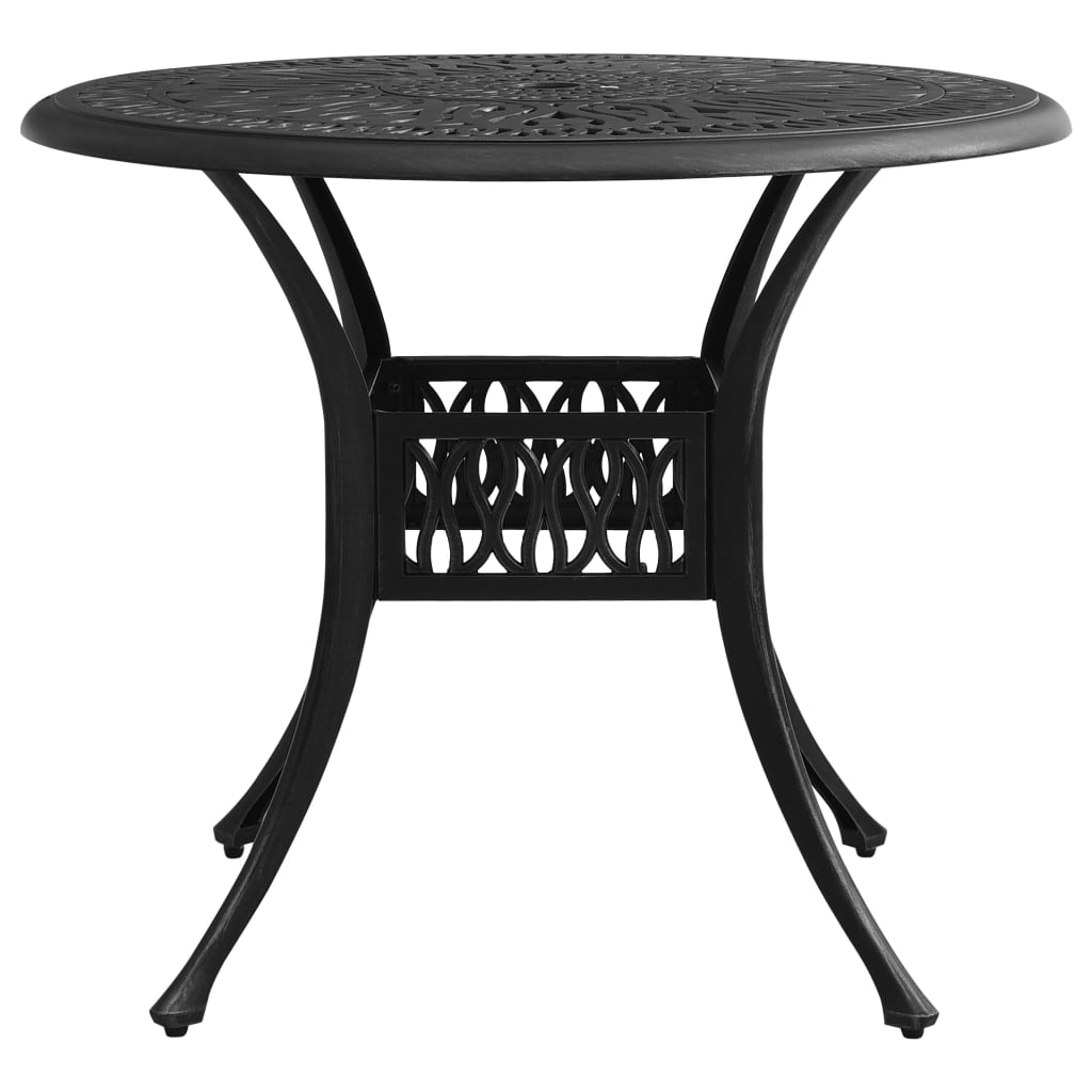 Tavolo da Giardino Nero 90x90x74 cm in Alluminio Pressofuso