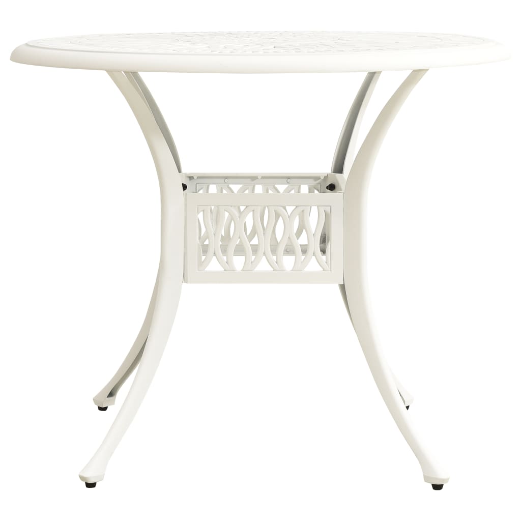 Tavolo da Giardino Bianco 90x90x74 cm in Alluminio Pressofuso