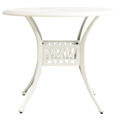 Tavolo da Giardino Bianco 90x90x74 cm in Alluminio Pressofuso