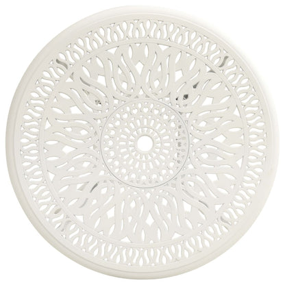 Tavolo da Giardino Bianco 90x90x74 cm in Alluminio Pressofuso