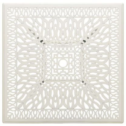 Tavolo da Giardino Bianco 90x90x73 cm in Alluminio Pressofuso