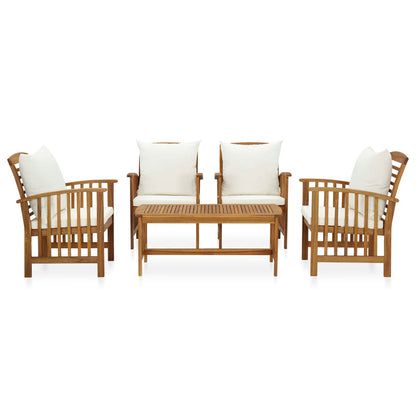 Set Divani da Giardino 5 pz con Cuscini in Massello di Acacia
