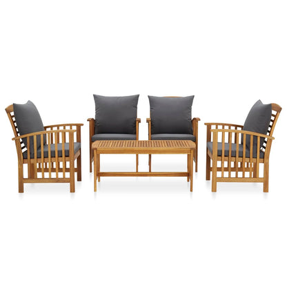 Set Divani da Giardino 5 pz con Cuscini in Massello di Acacia