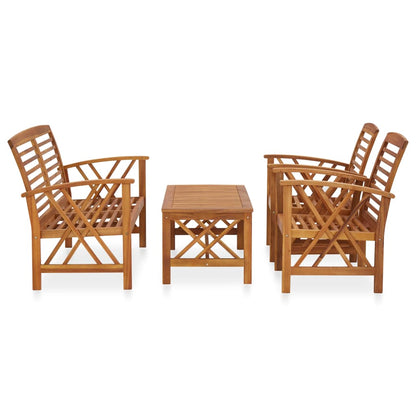 Set Divani da Giardino 4 pz in Legno Massello di Acacia