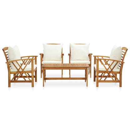 Set Divani da Giardino 5 pz con Cuscini in Massello di Acacia