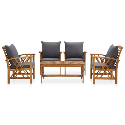 Set Divani da Giardino 5 pz con Cuscini in Massello di Acacia