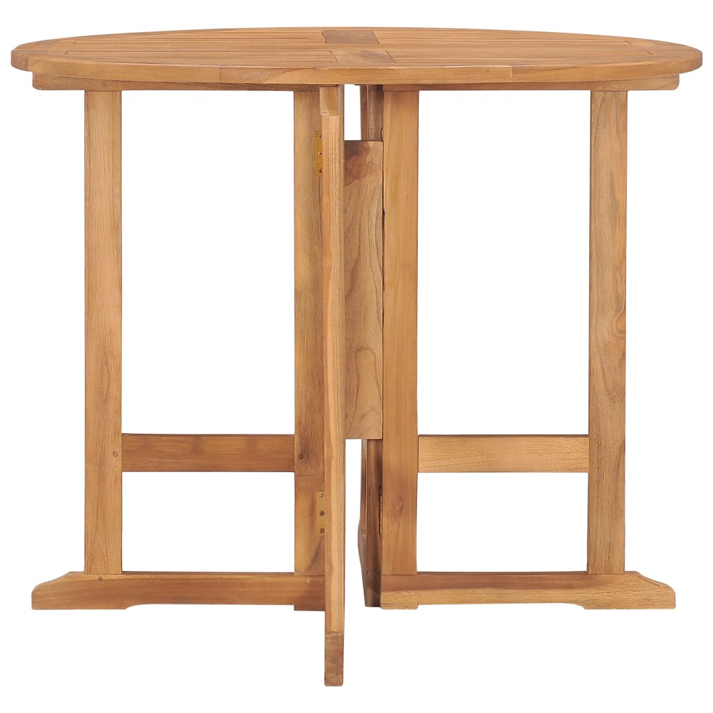 Tavolo da Giardino Pieghevole Ã˜90x75 cm in Massello di Teak