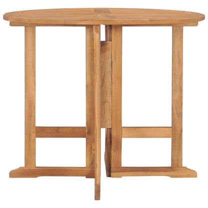 Tavolo da Giardino Pieghevole Ã˜90x75 cm in Massello di Teak