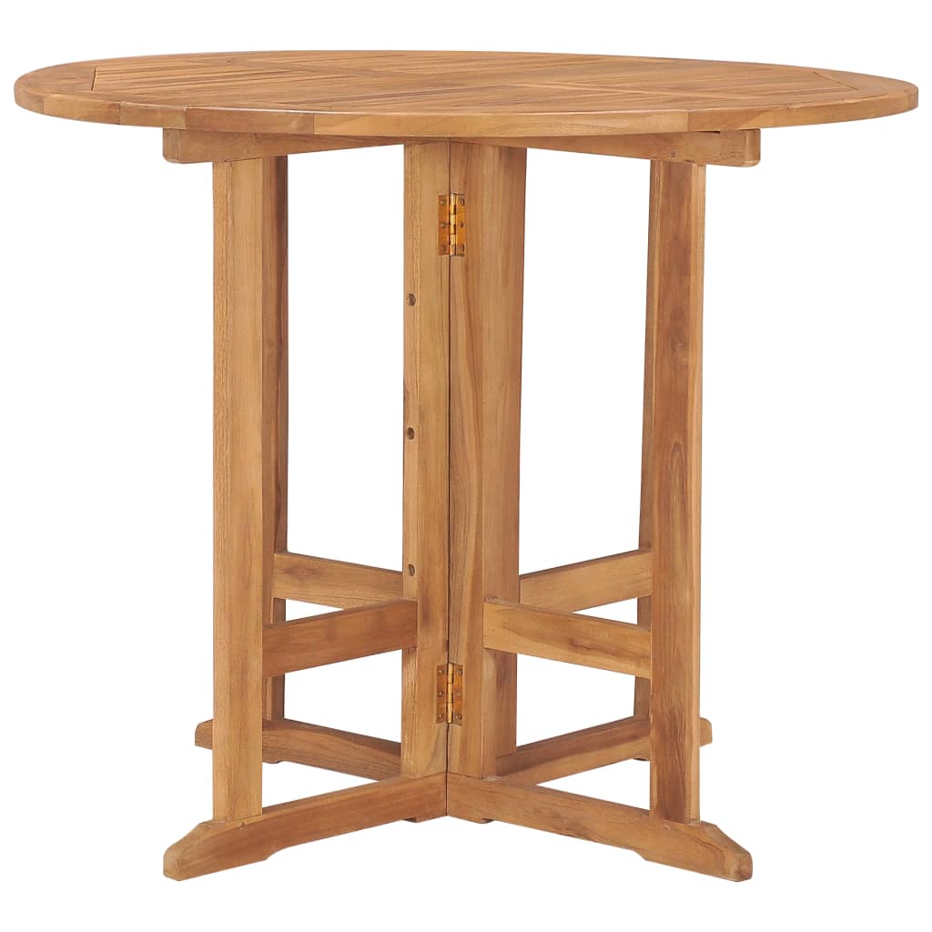 Tavolo da Giardino Pieghevole Ã˜90x75 cm in Massello di Teak