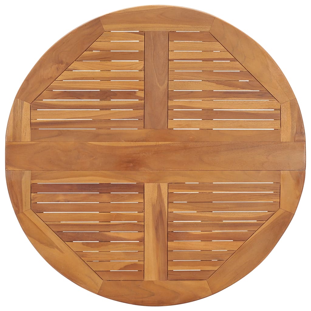 Tavolo da Giardino Pieghevole Ã˜90x75 cm in Massello di Teak