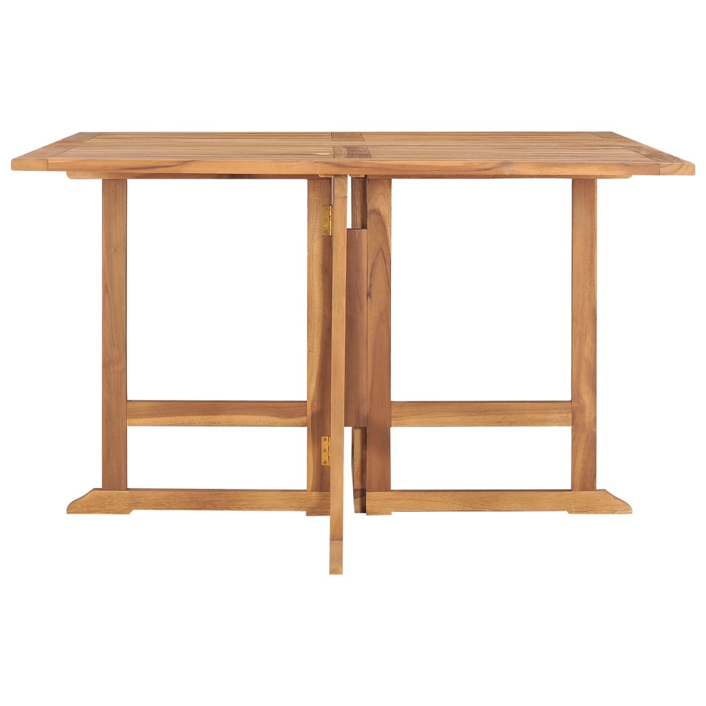 Tavolo da Giardino Pieghevole 120x120x75cm in Massello di Teak