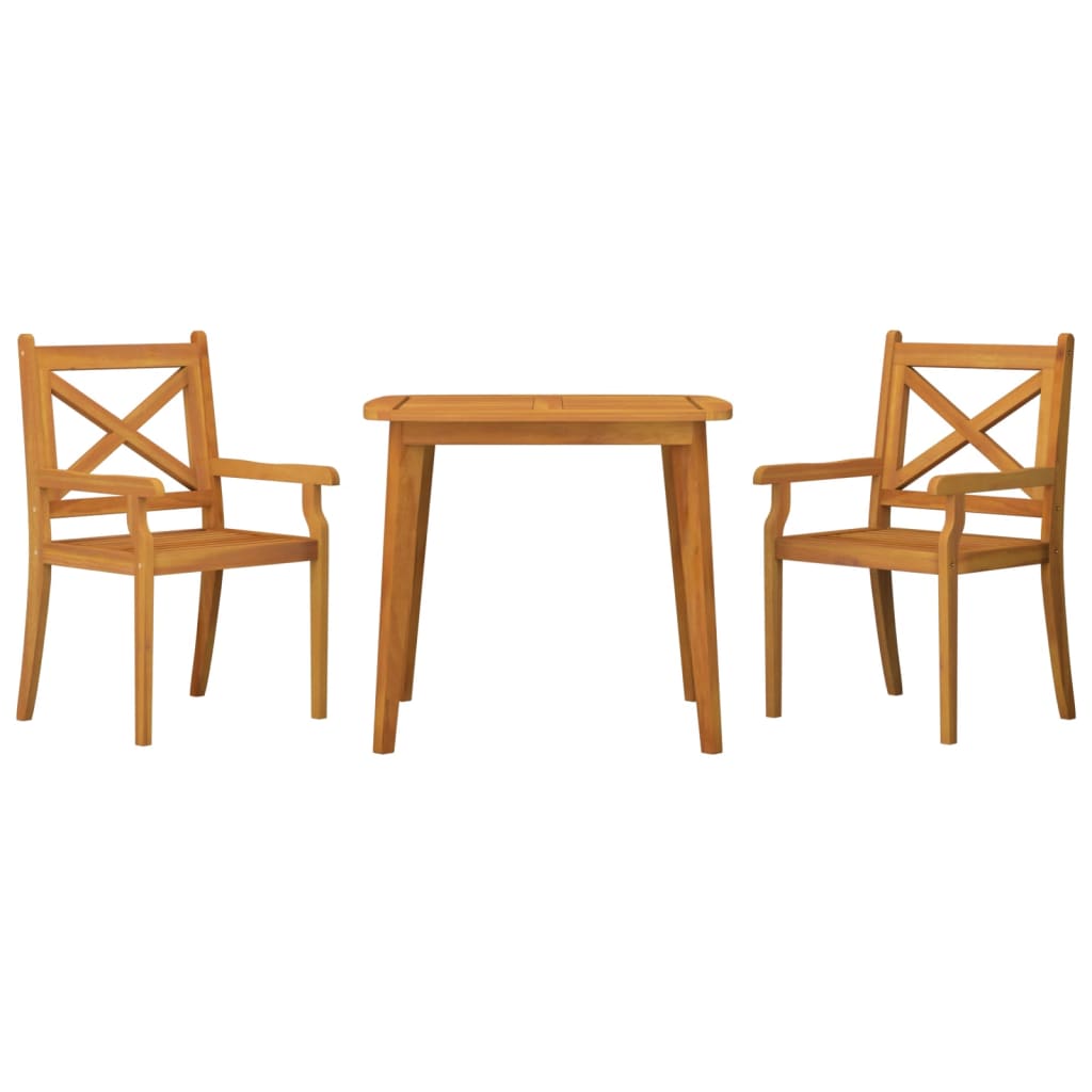 Set Mobili da Pranzo per Giardino 3 pz Legno Massello di Acacia