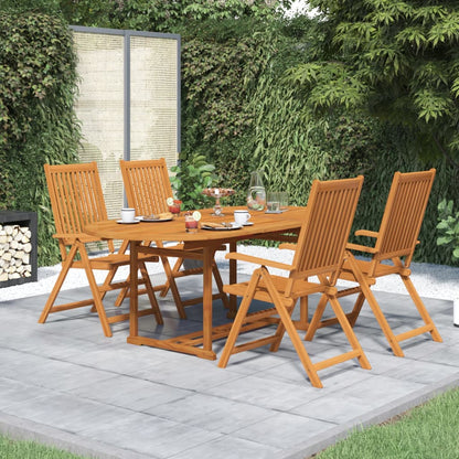 Set da Pranzo da Giardino 5 pz in Legno Massello di Acacia 150-200 cm