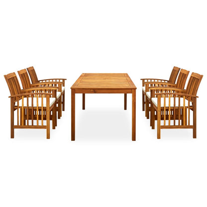 Set da Pranzo da Giardino 7 pz con Cuscini Massello di Acacia