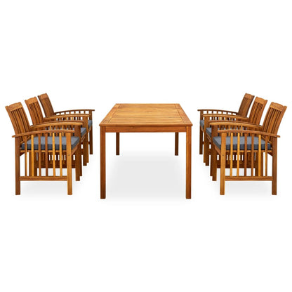 Set da Pranzo da Giardino 7 pz con Cuscini Massello di Acacia