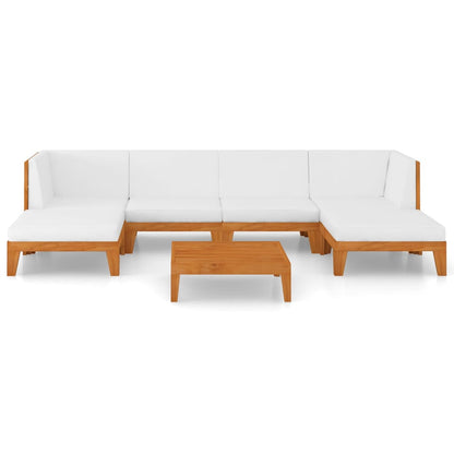 Set Divani da Giardino 7 pz con Cuscini in Massello di Acacia