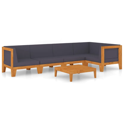 Set Divani da Giardino 6 pz con Cuscini in Massello di Acacia