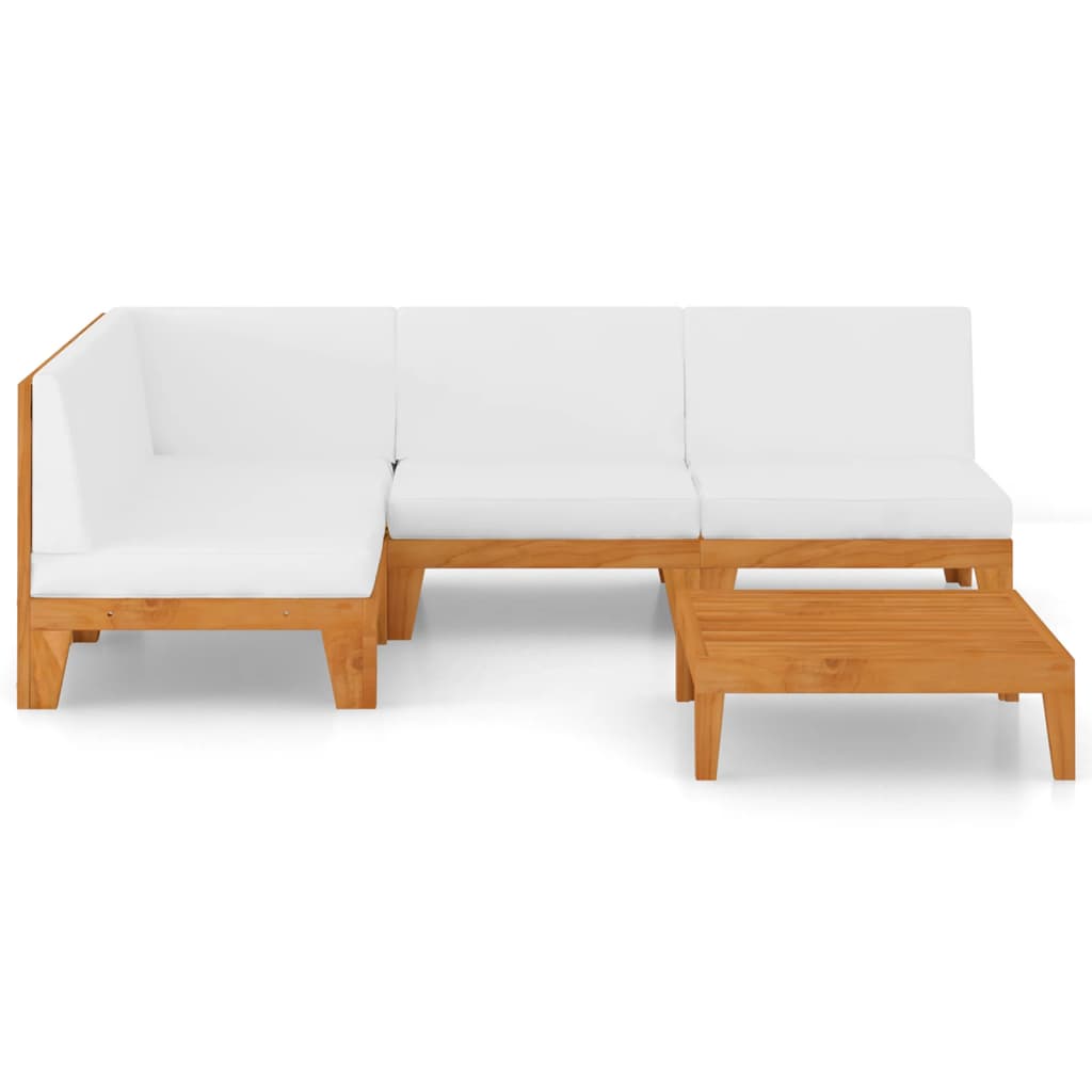 Set Divani da Giardino 5 pz con Cuscini in Massello di Acacia