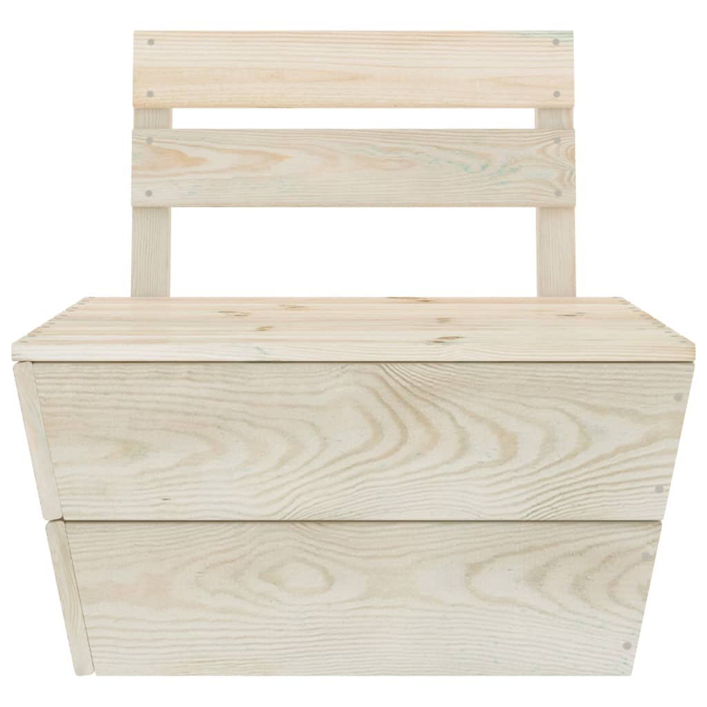Divano Centrale Componibile su Pallet Legno di Abete Impregnato