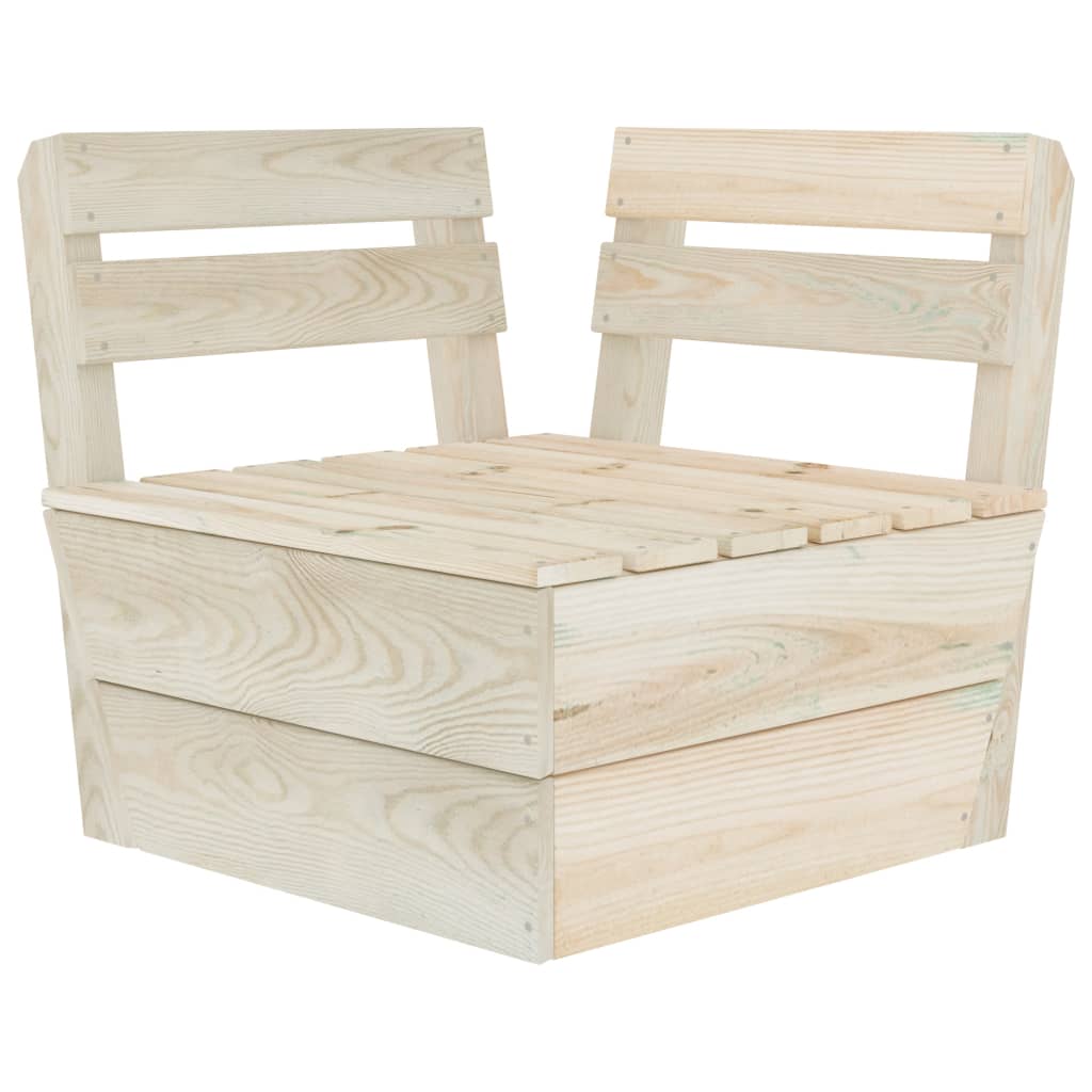 Divano Angolare Modulare su Pallet in Legno di Abete Impregnato